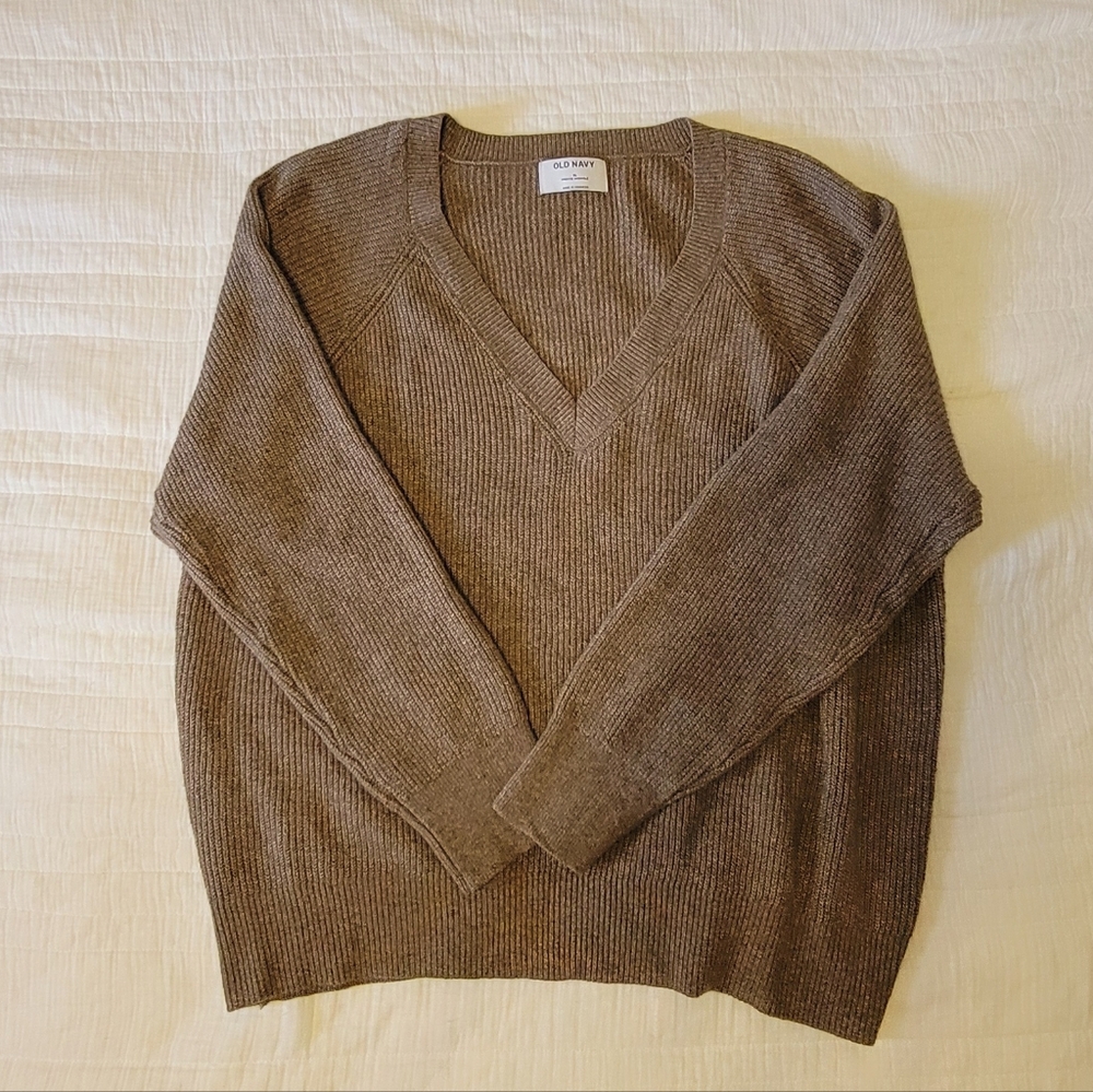 Old Navy Womens Brown V-Neck Sweater